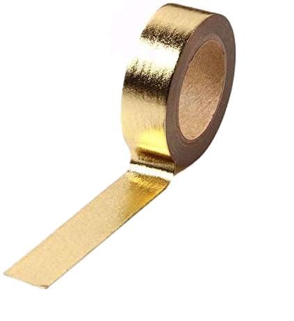 Syntego Gold Foil Washi Tape 15mm x 10m - Self-Adhesive Decorative Tape; for Scrapbooking