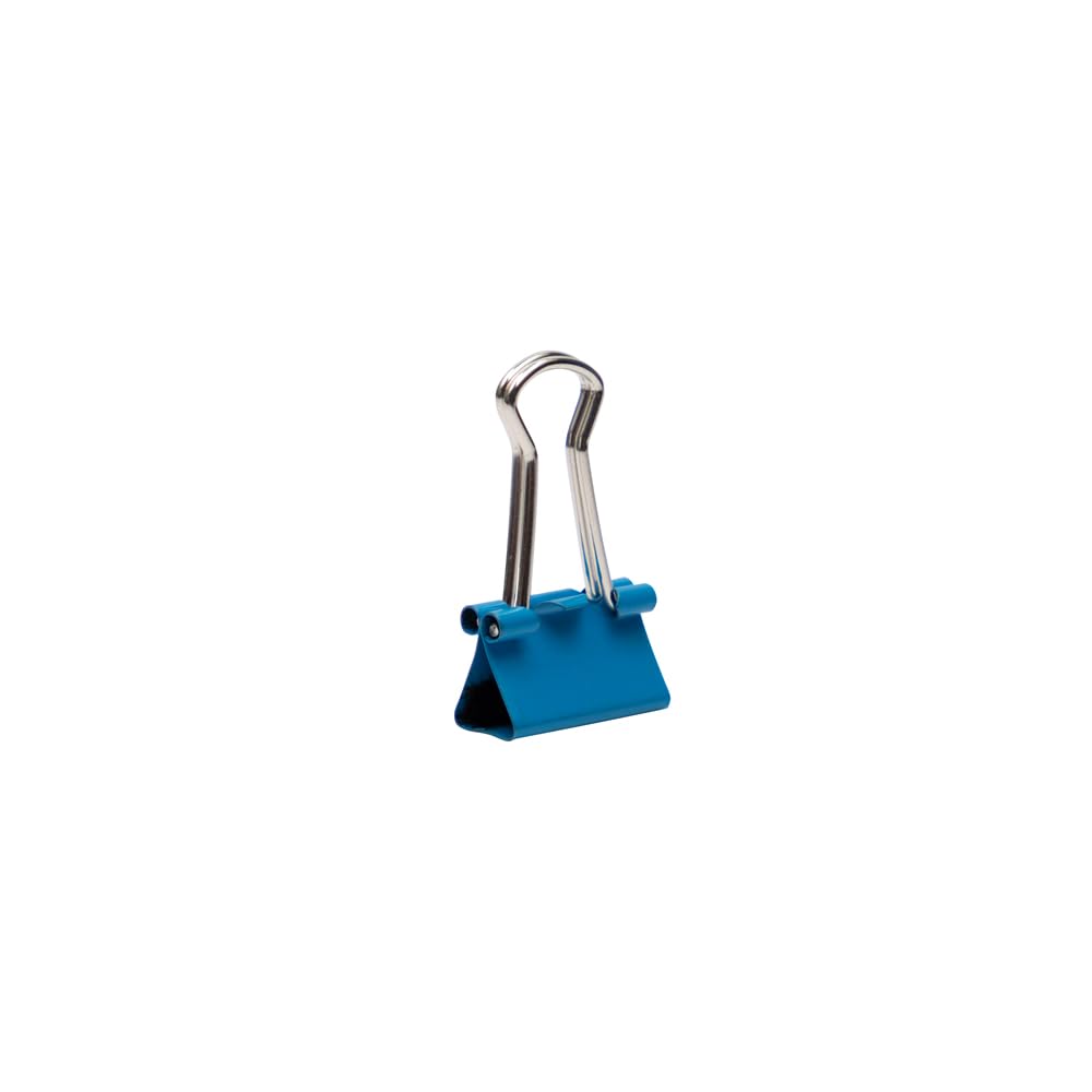 JAM PAPER Colorful Binder Clips - Extra Small - 3/5 Inch (15 mm) - Blue Binderclips - 30/Pack