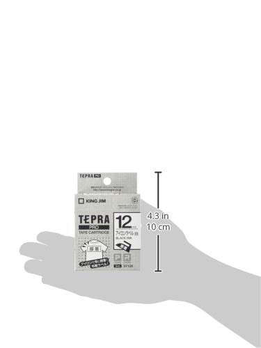 King Jim SF12K Tepra PRO Tape Cartridge, Iron Label, 0.5 inches (12 mm), White/Black Character