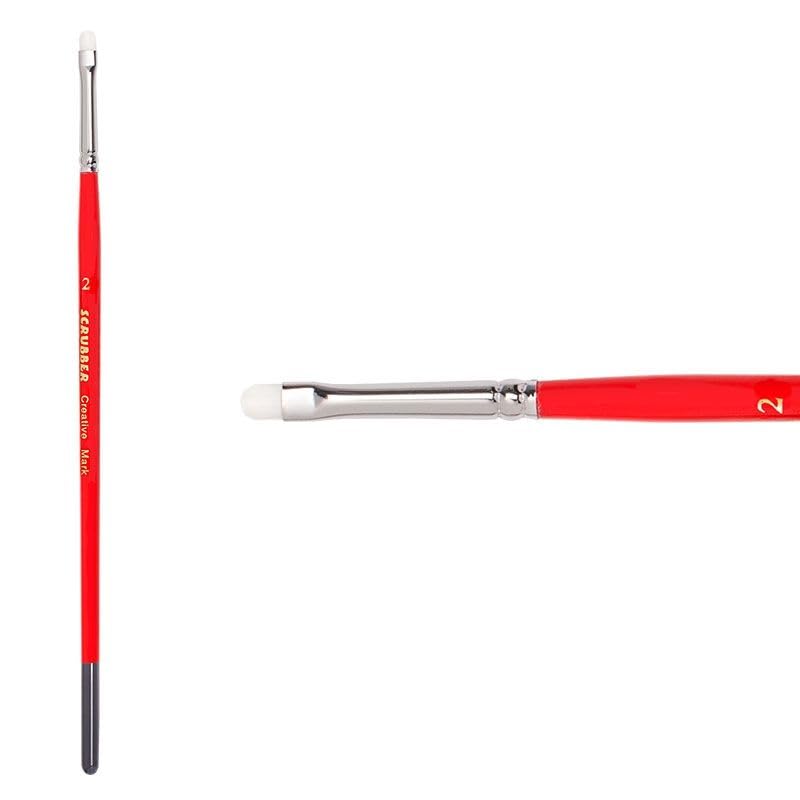 Creative Mark Scrubber Watercolor Brushes Size #2 - Professional Watercolor Brushes for Scrubbing