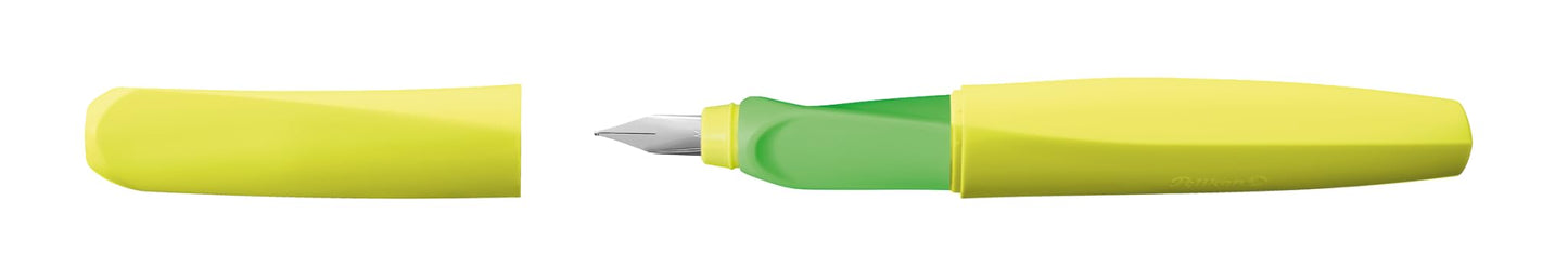 Pelikan Twist Fountain Pen with 1 Ink Cartridge, Medium Nib, Neon Yellow, Boxed (807272)