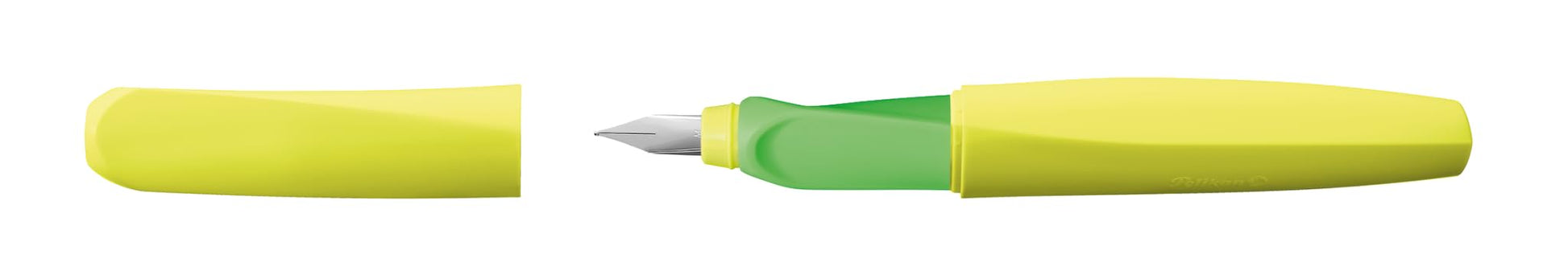 Pelikan Twist Fountain Pen with 1 Ink Cartridge, Medium Nib, Neon Yellow, Boxed (807272)
