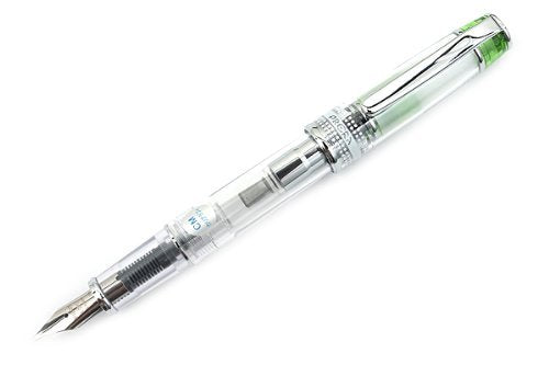 Pilot Prera Iro-Ai Calligraphy-Nib Transparent, Green Body Fountain Pen (FPRN-350R-TLGCM)