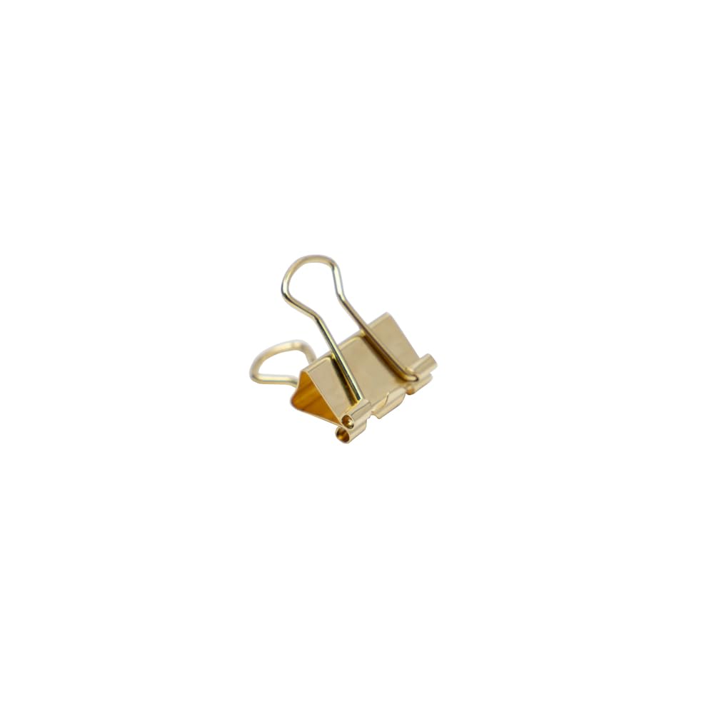 JAM PAPER Colorful Binder Clips - Extra Small - 3/5 Inch (15 mm) - Gold Binderclips - 30/Pack