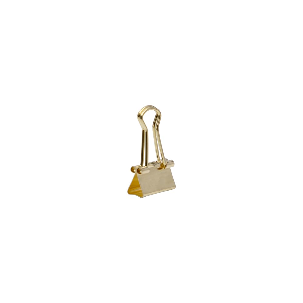JAM PAPER Colorful Binder Clips - Extra Small - 3/5 Inch (15 mm) - Gold Binderclips - 30/Pack