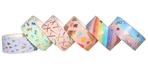 YUBBAEX Floral Gold Washi Tape Set VSCO Foil Masking Tape Decorative for Arts, DIY Crafts, Journal