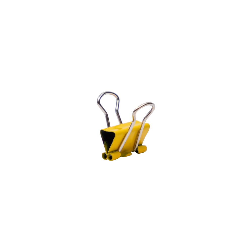 JAM PAPER Colorful Binder Clips - Extra Small - 3/5 Inch (15 mm) - Yellow Binderclips - 30/Pack