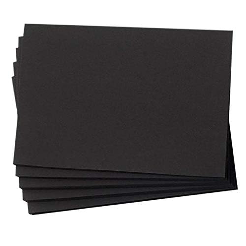 Hamilco Black Colored Cardstock Thick paper - Blank Note Greeting Invitations & Index Cards - 5 x