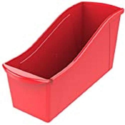Storex Large Book Bin, 14.3 x 5.3 x 7", Crimson, Case of 6 (71191U06C)