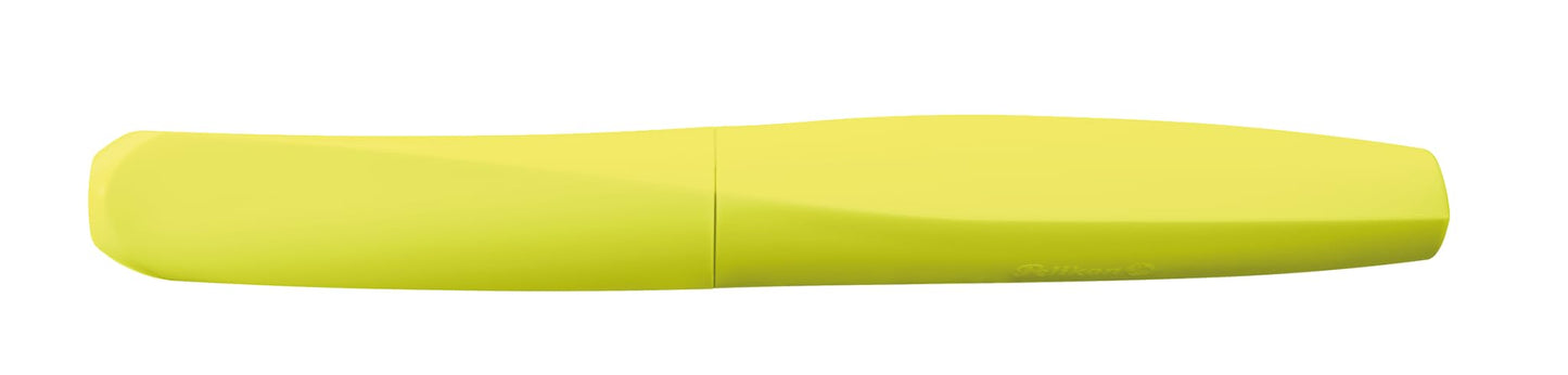 Pelikan Twist Fountain Pen with 1 Ink Cartridge, Medium Nib, Neon Yellow, Boxed (807272)