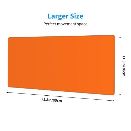 Orange Mouse Pad Extended Large Gaming Mousepad XL Big Long Oversized Desk Mat Stitched Edges 31.5