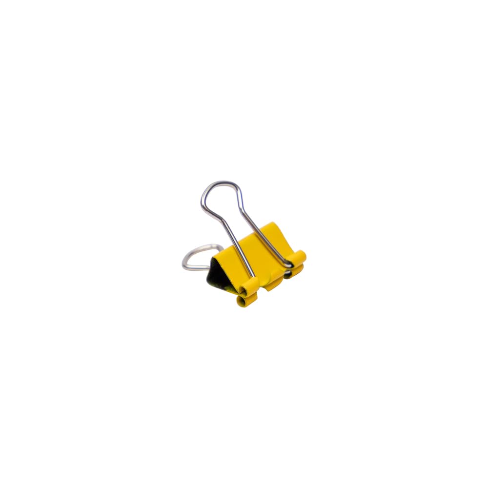 JAM PAPER Colorful Binder Clips - Extra Small - 3/5 Inch (15 mm) - Yellow Binderclips - 30/Pack
