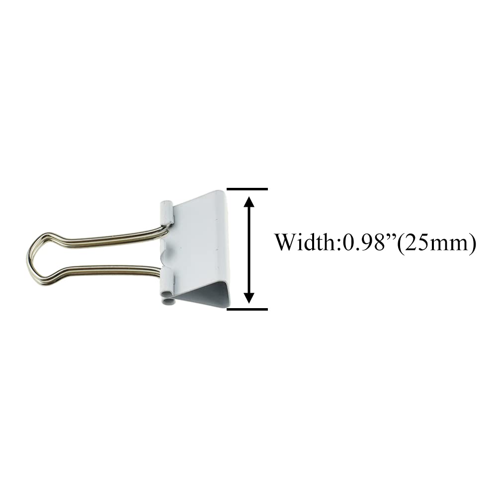 HAHIYO Binder Clips Paper Clamps Spring Steel Sturdy 0.98 inches Width 0.31 Inch Capacity No Sharp