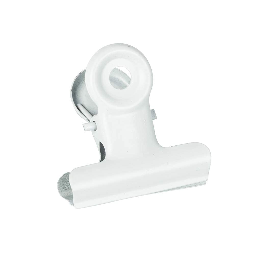 JAM PAPER Metal Bulldog Clips - Medium - 31mm - White - 15/Pack