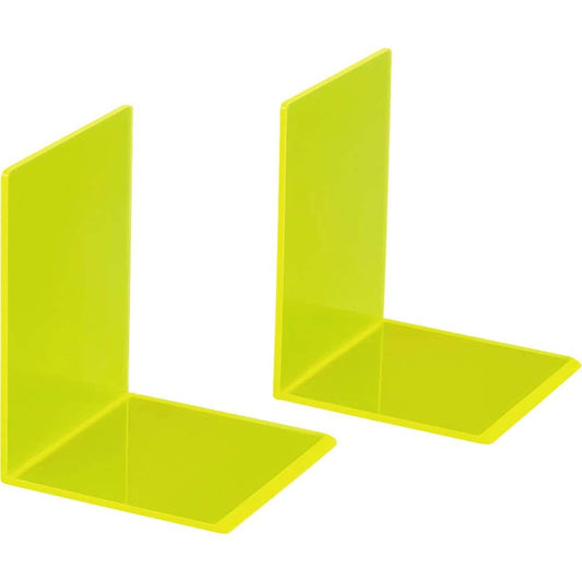 Maul Pack of 2 Premium Acrylic Bookends 10 x 10 x 13 cm Neon Yellow