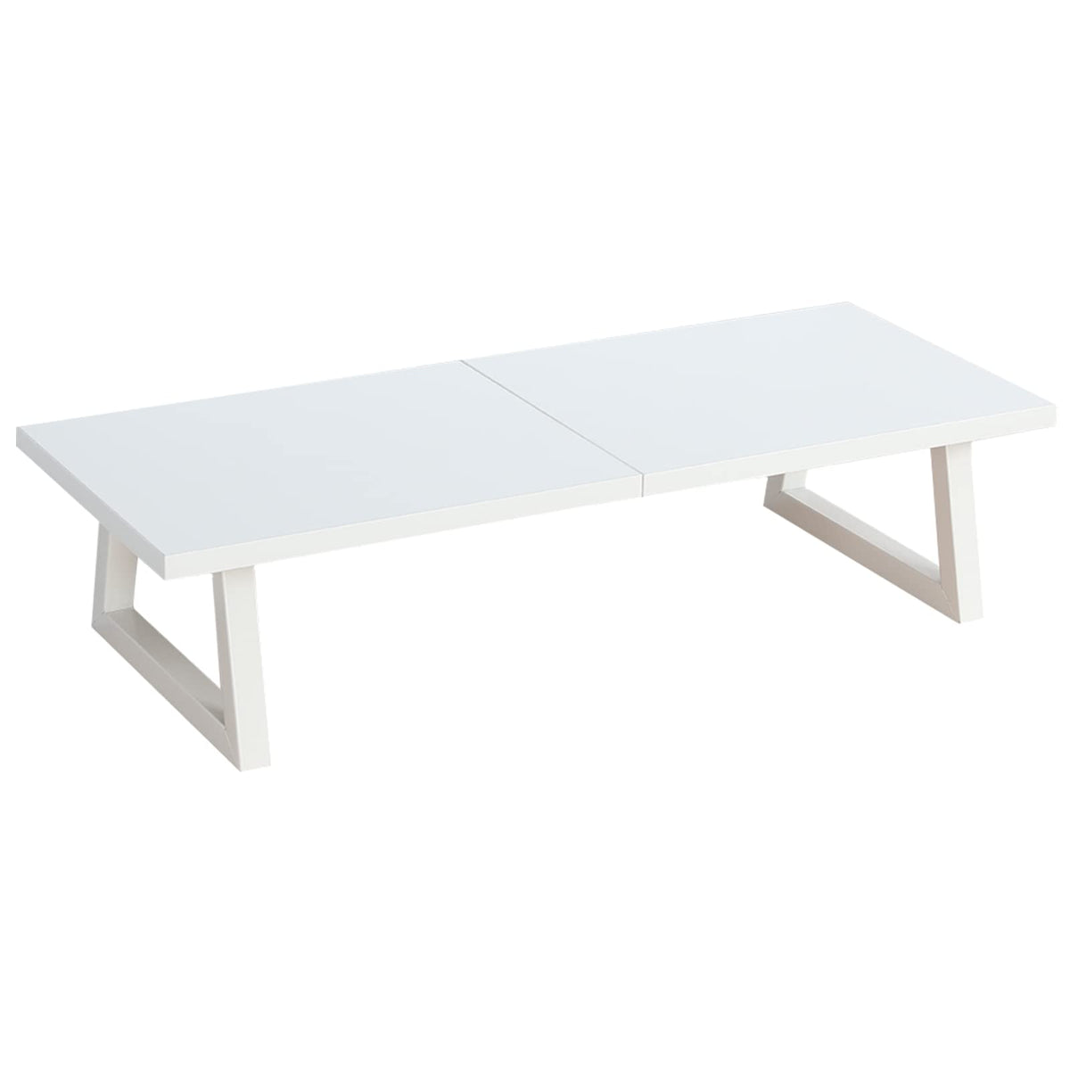 TEAMIX 24 inch Monitor Riser for Desk, Wood & Steel Computer/TV Stand White