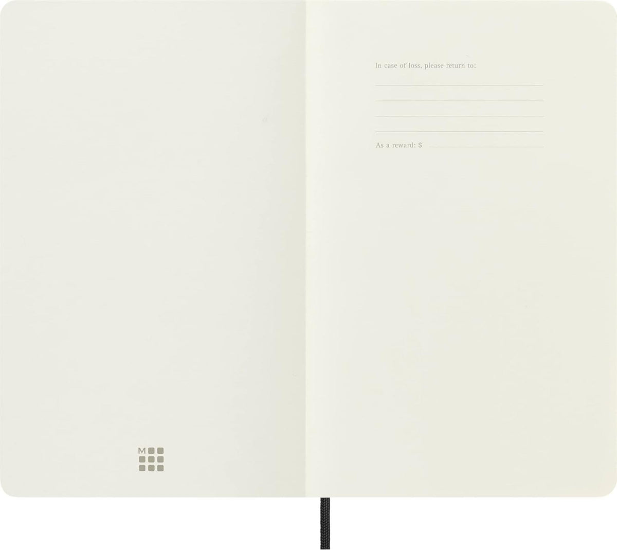 Moleskine Classic Notebook, Soft Cover, Large (5" x 8.25") Plain/Blank, Black, 240 Pages