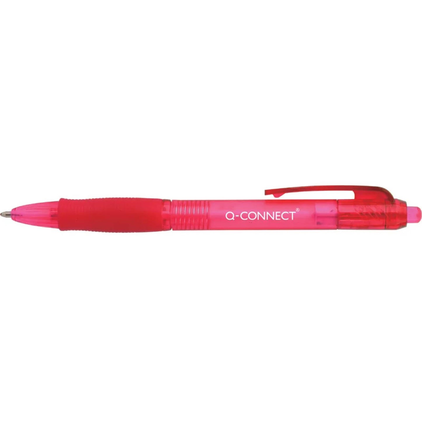 Q-Connect Retractable Ballpoint Pen KF00269 - Red, Pack of 10
