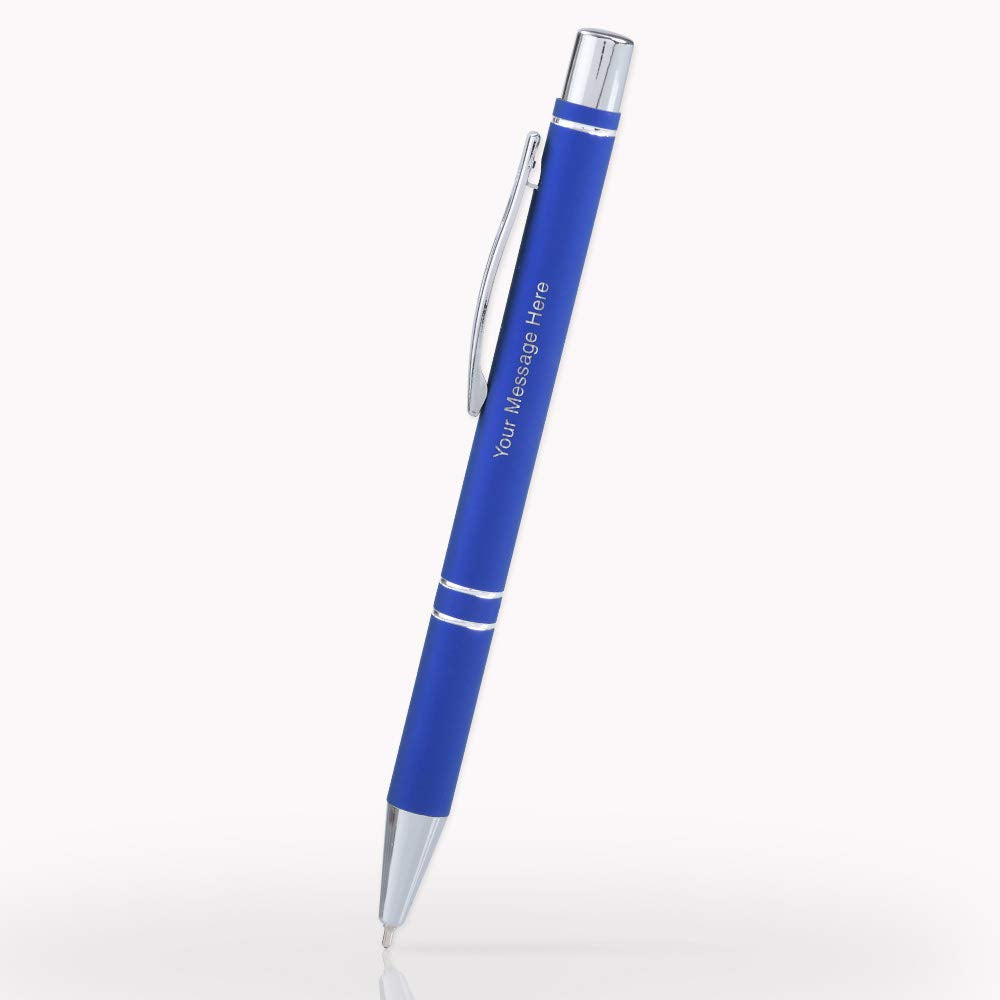 25 Custom Laser-Engraved Metal Ballpoint Gel Ink Pens - Free Personalization - Great for Birthdays