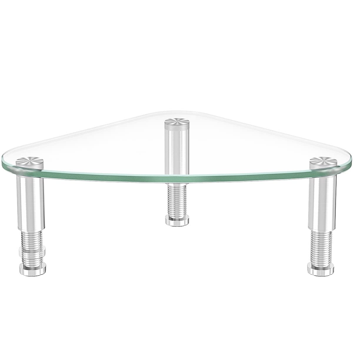 Hemudu Clear Glass Computer Monitor Riser / Triangle Desktop Universal Corner Stand for Computer
