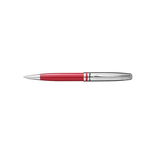 Pelikan Jazz Classic Ballpoint Pen, Medium Nib, Blue Ink Refill Included, Metal, Red, Blister Card