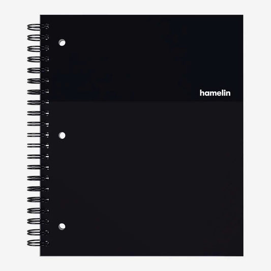 Hamelin 1 Subject, Graph Paper, Hard Cover Spiral Bound Grid Notebook, 4 Square Per Inch 150 Pages