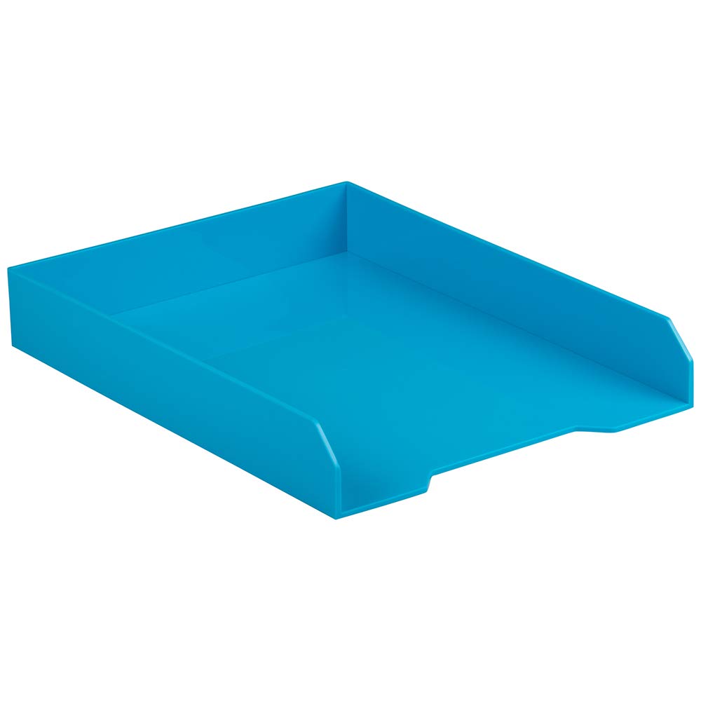 JAM PAPER Stackable Paper Trays - Blue - Desktop Document, Letter, & File Organizer Tray - Sold