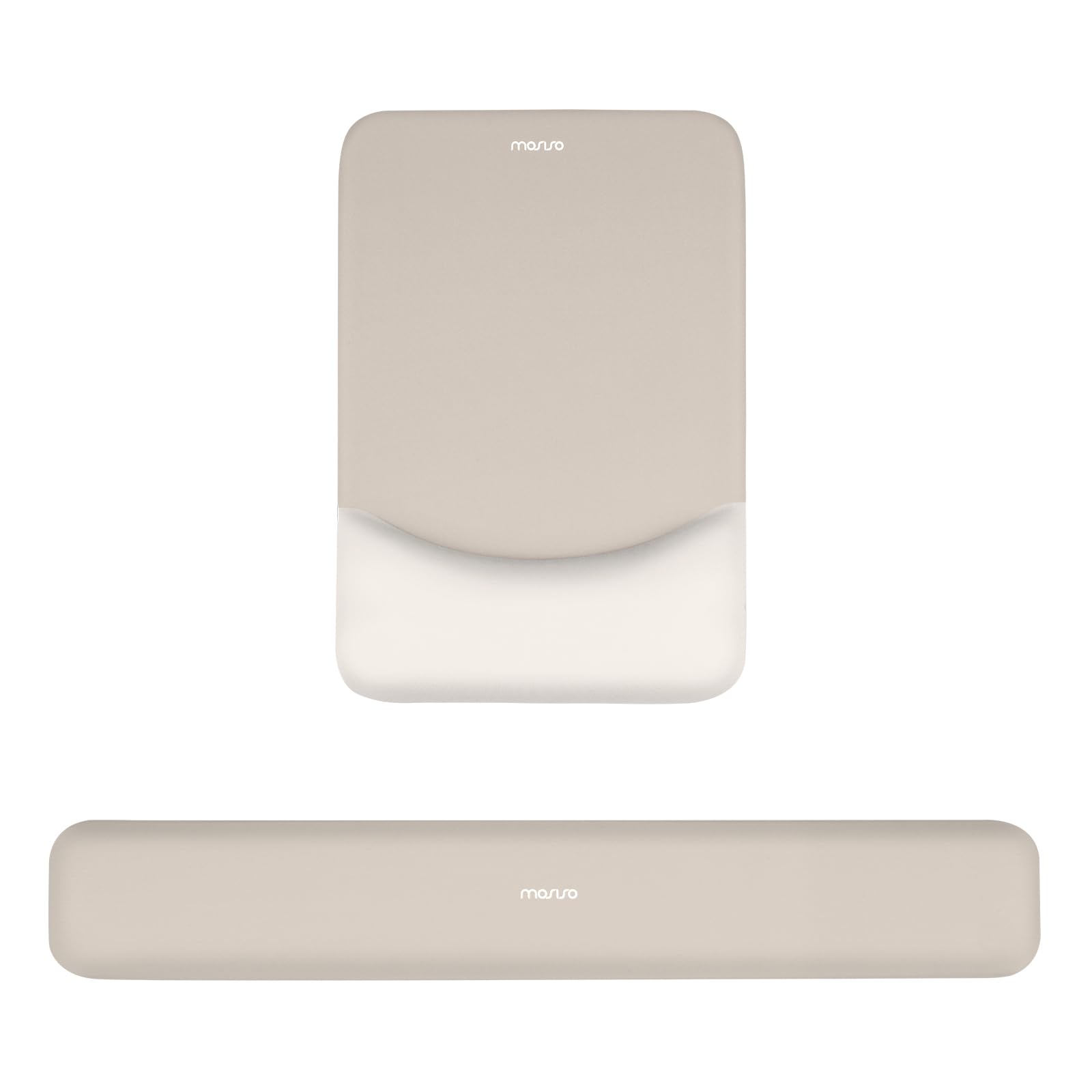MOSISO Wrist Rest Support Mouse Pad & Keyboard Set, Stone Gray