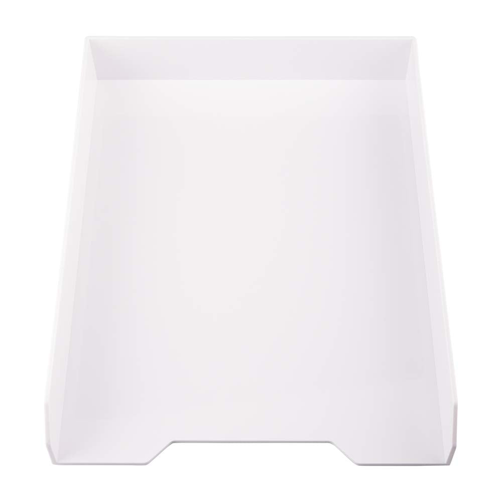 JAM PAPER Stackable Paper Trays - White - Desktop Document, Letter, & File Organizer Tray - Sold