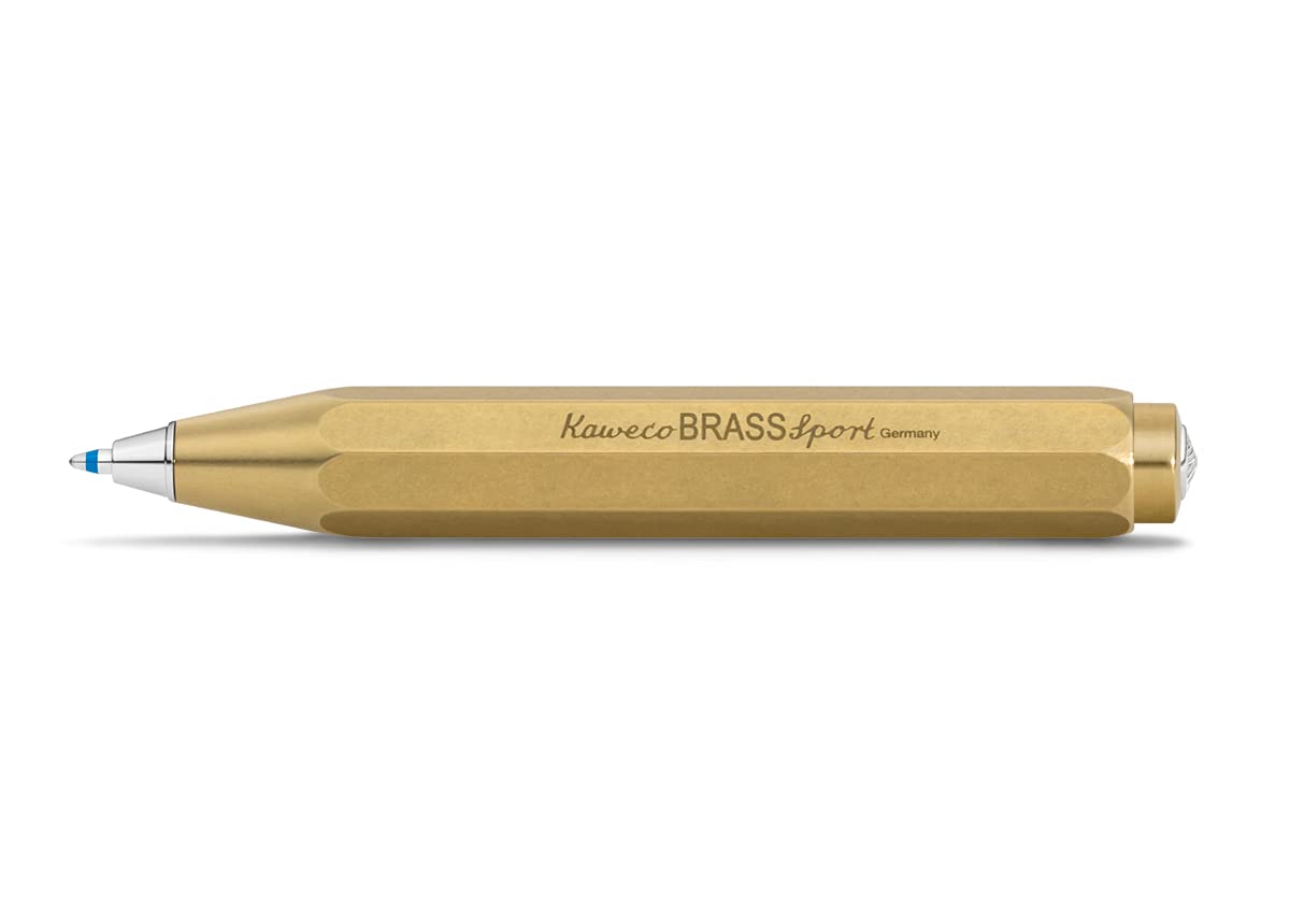 Kaweco BRASS SPORT Ball Pen I Retractable Ballpoint Pen with Standard D1 Refills in a nostalgic Tin