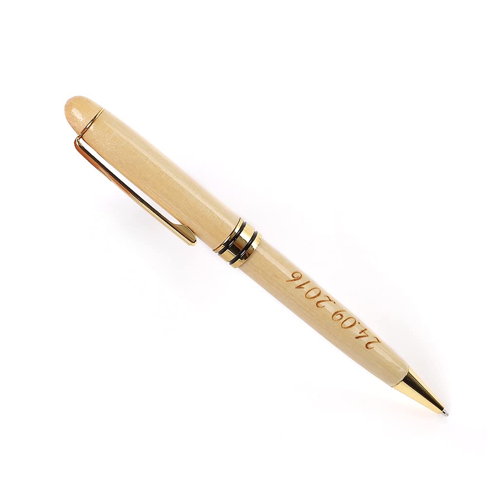 RXFSP Engraved Ballpoint Pen & Case Wooden Personalised Business Gift With Box (maple)