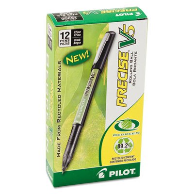 PILOT Precise V5 Rollerball Pens, Extra Fine Point 0.5 mm Black Pens, Black, Pack of 1 - Ideal for