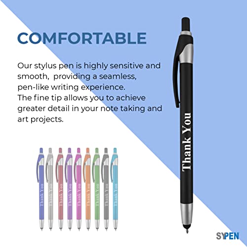 Thank You Greeting Gift Stylus Pens for Touchscreen Devices 100 Pack - 2 in 1 Combo Pen - for