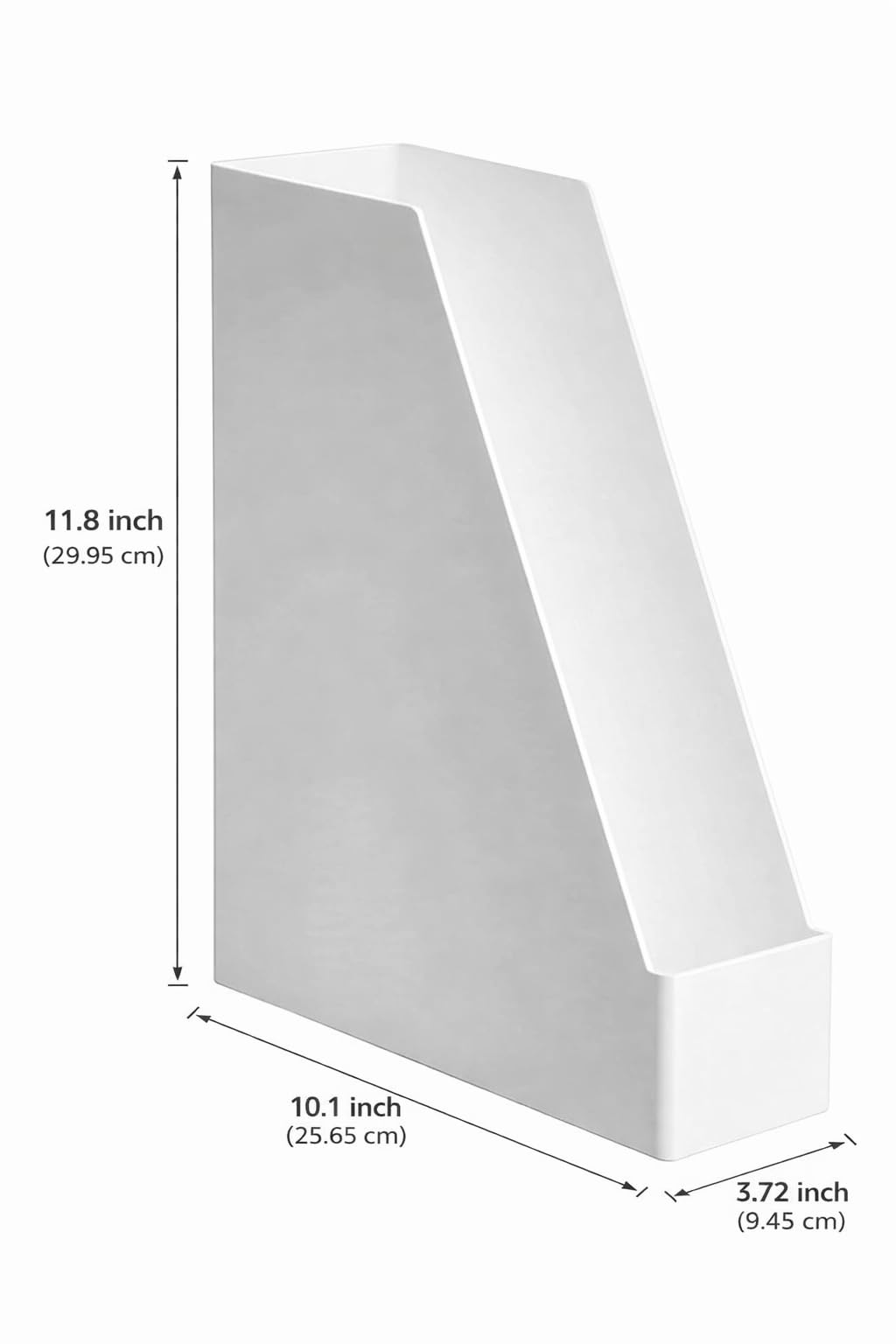 Amazon Basics Rectangular Plastic Desk Organizer, Magazine Rack, White, 2-Pack Temp
