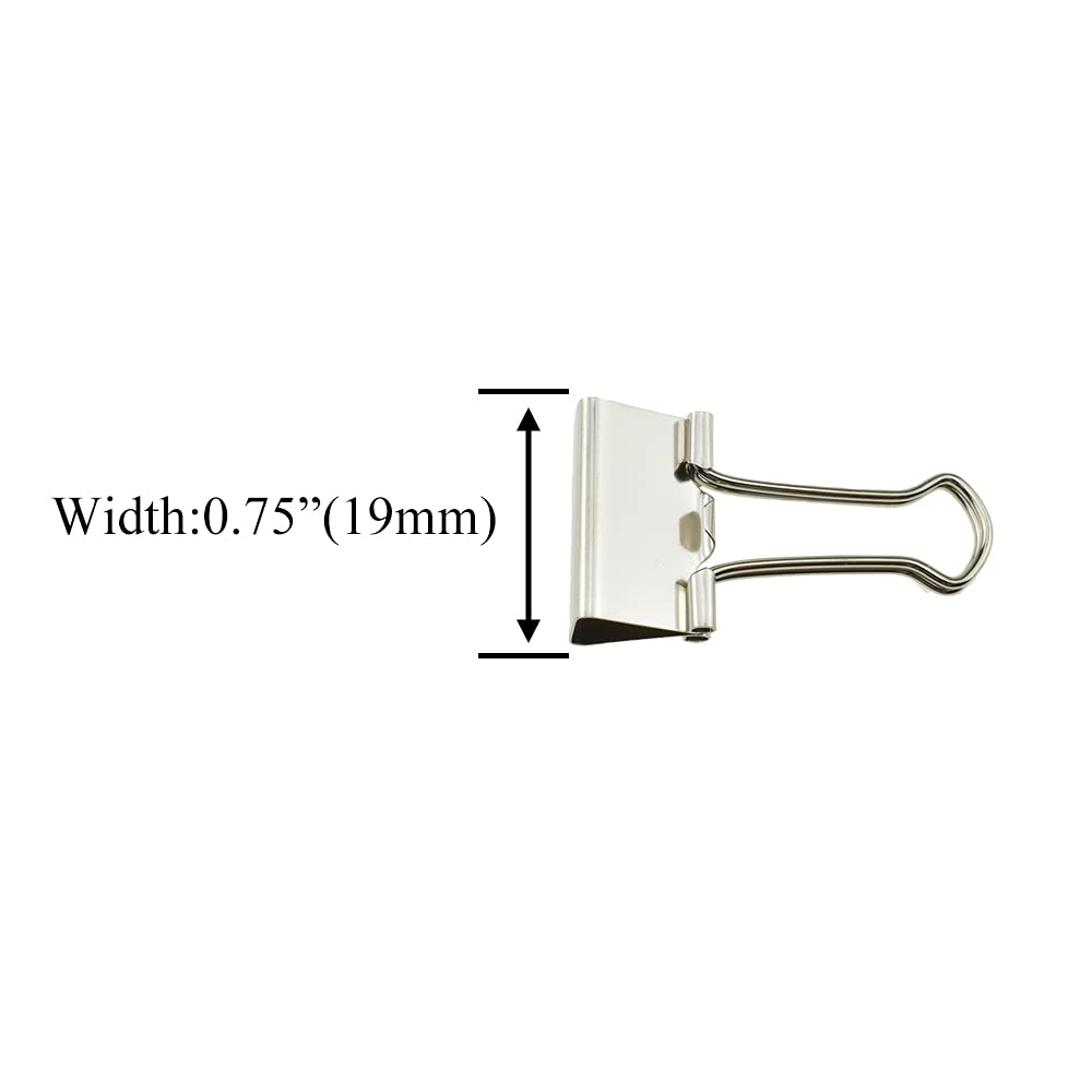 HAHIYO Binder Clips Paper Clamps Spring Steel Sturdy Small 0.75 inches Width 0.2 Inch Capacity No