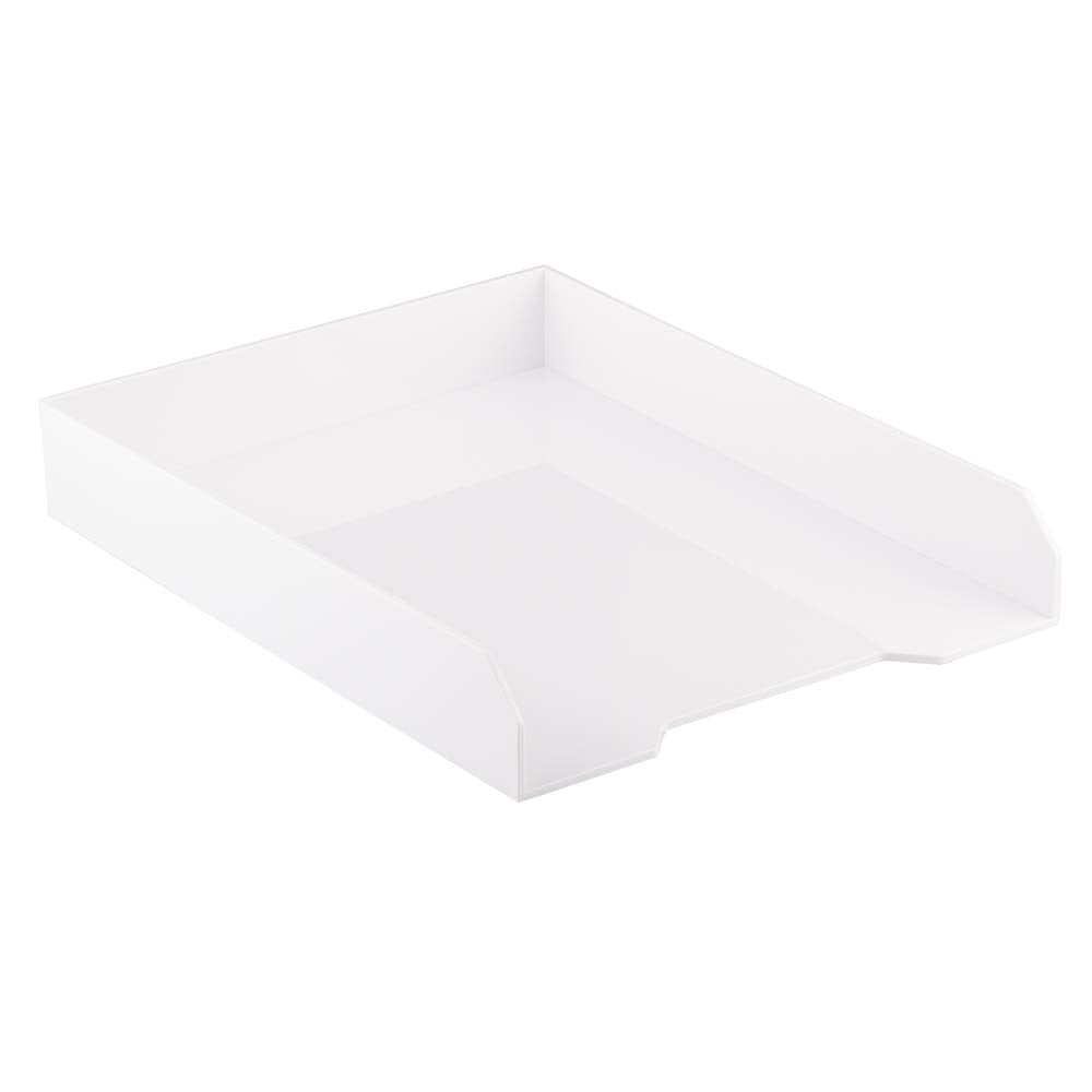 JAM PAPER Stackable Paper Trays - White - Desktop Document, Letter, & File Organizer Tray - Sold