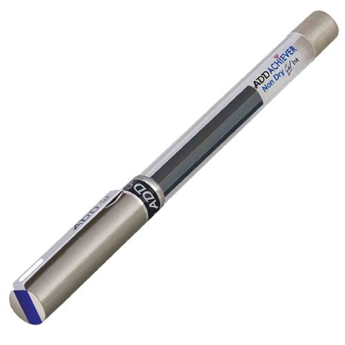 Add Gel Add Achiever Gel Pen Set Of 10 Pens Transparent Body With Silver Cap Blue