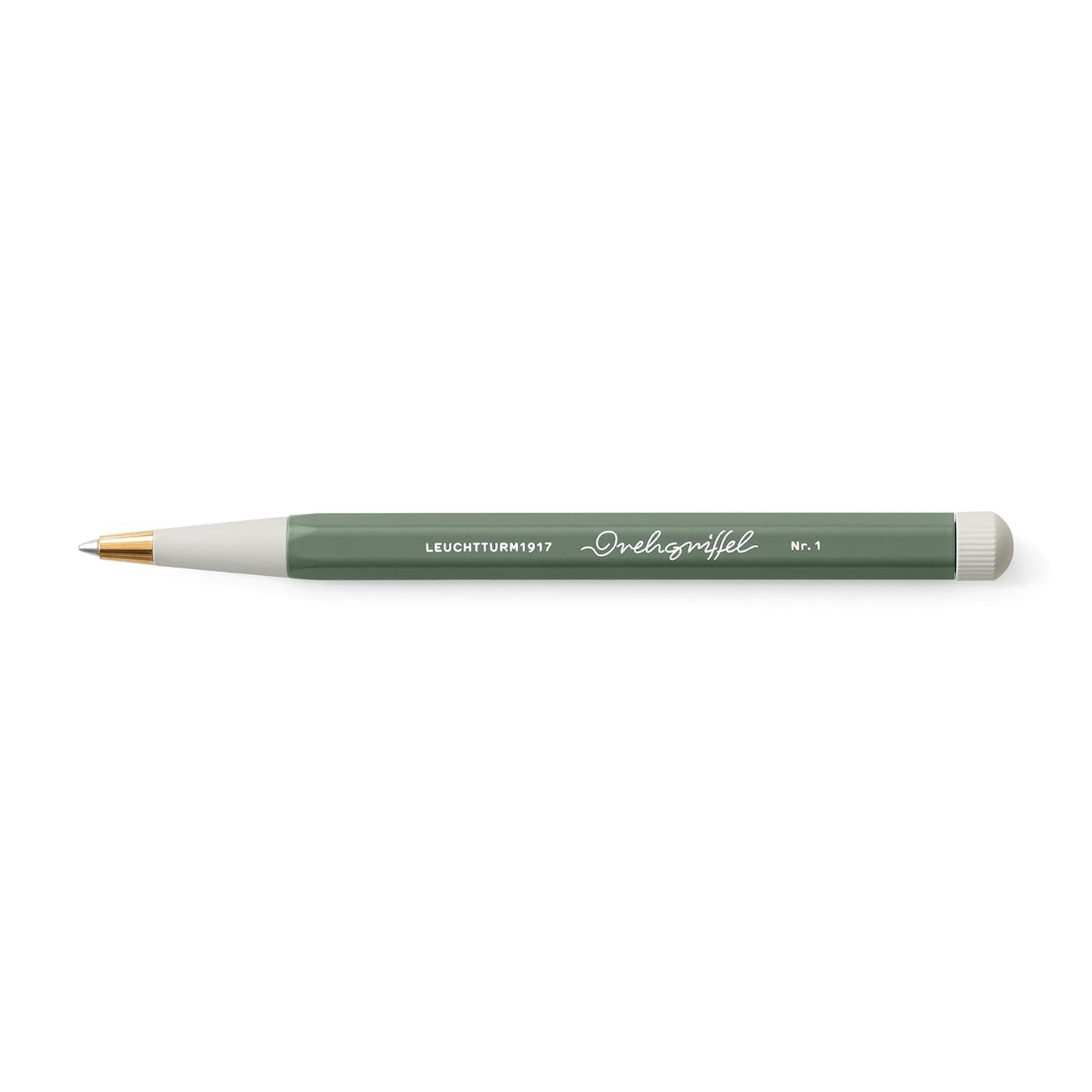 LEUCHTTURM1917 - Drehgriffel Writing Pen (Olive) - Ballpoint Pen with Royal Blue Ink Included
