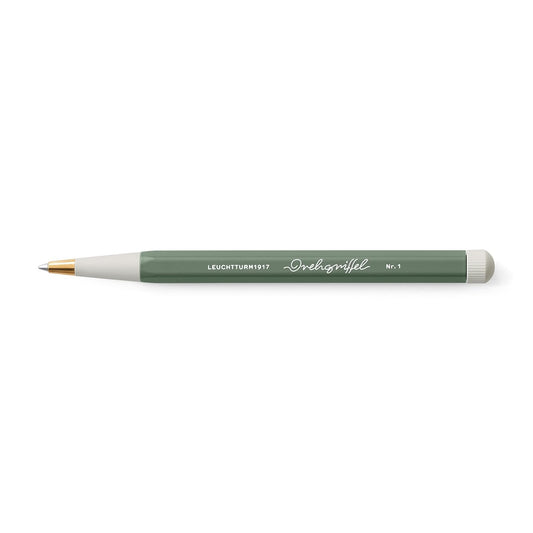 LEUCHTTURM1917 - Drehgriffel Writing Pen (Olive) - Ballpoint Pen with Royal Blue Ink Included
