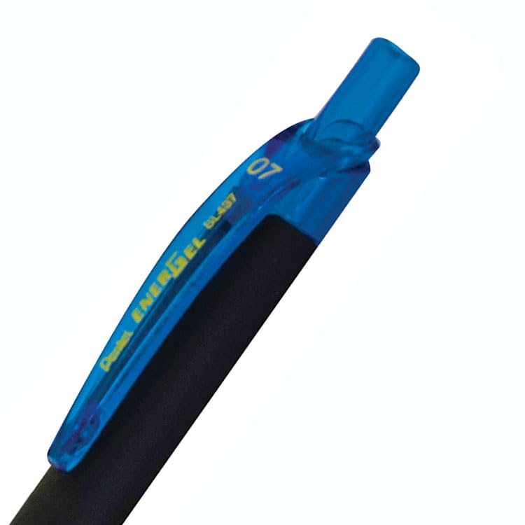 Pentel EnerGel Kuro Liquid Gel Pen, (0.7mm) Medium line, Sky Blue Ink, 12 Pack (BL437R1-S)