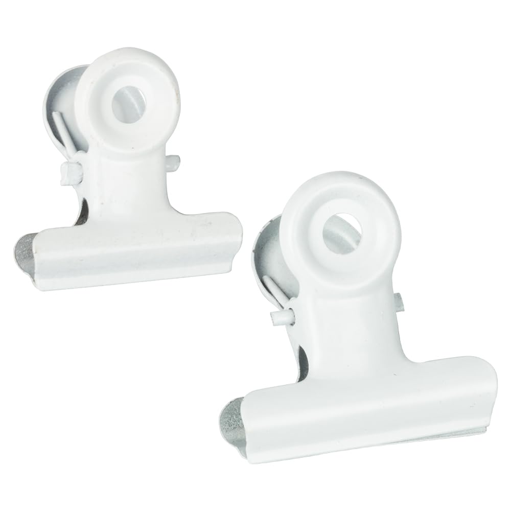 JAM PAPER Metal Bulldog Clips Combo Pack - Small & Medium - 22mm & 31mm - White - 40/Pack