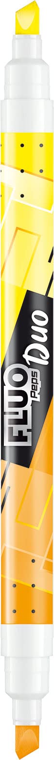Maped - 3 Highlighters Fluorescent Peps Duo - 2-in-1 Fluorescent Pens with Double Tip - Comfortable