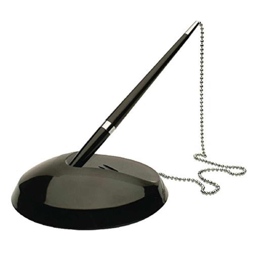 Q-Connect KF00233 Reception Pen with Chain and Base,Blue,Black