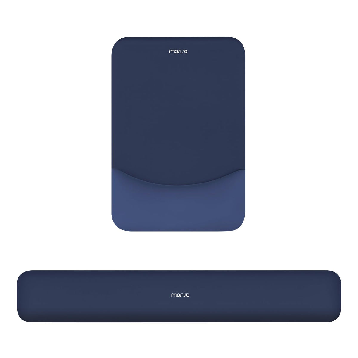MOSISO Wrist Rest Support Mouse Pad & Keyboard Set, Navy Blue