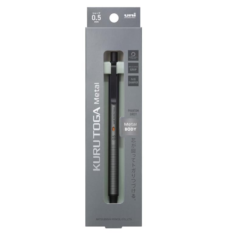 KURUTOGA Mitsubishi Pencil Mechanical Pencil Metal 0.5mm Phantom Gray M5KH1P.23 With Original