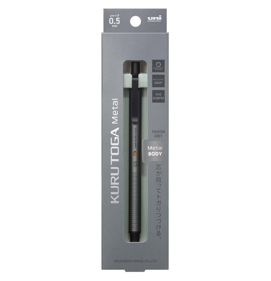 KURUTOGA Mitsubishi Pencil Mechanical Pencil Metal 0.5mm Phantom Gray M5KH1P.23 With Original