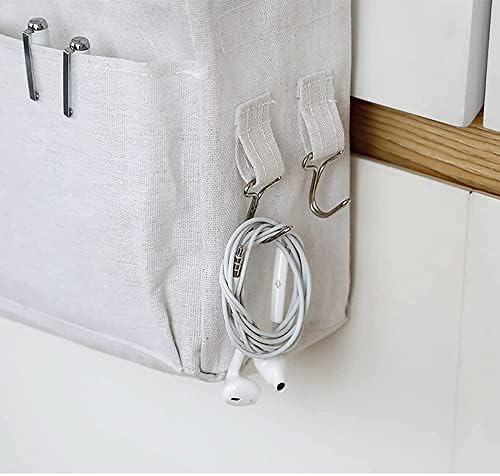 Bedside Caddy Organizer - Bedside Hanging Storage Bag with Hooks, Dorm Essentials Caddy for Bunk