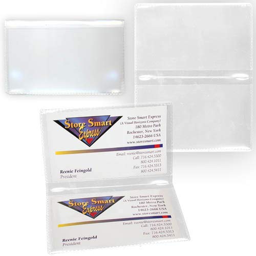 StoreSMART - Clear Folding Business Card Holders - 20 Pack - Polypropylene Plastic (RPP2915C-20)