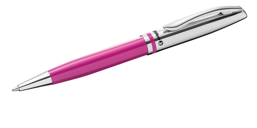 Pelikan Jazz Classic Ballpoint Pen, Medium Nib, Blue Ink Refill Included, Metal, Berry, Blister