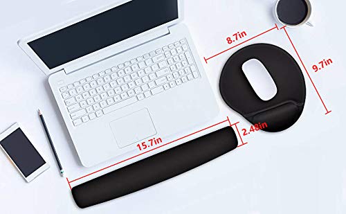 Wrist Rest Set of 2 Premium Soft Silicone Keyboard Wrist Support Bar and Mouse Wrist Rest Pads Set